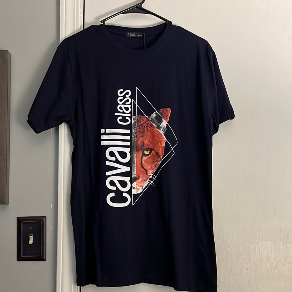 Cavalli Class Men's Navy Graphic Tee